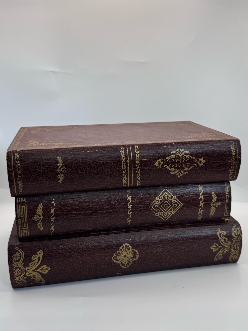 Vintage Faux Book Storage Box Decorative Wooden Hidden Compartment Secret
